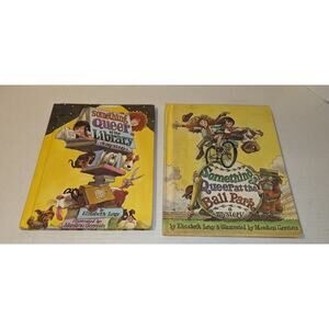 2 Vintage 1977 Something Queer At Library/Ball Park Mystery HC Children's Books